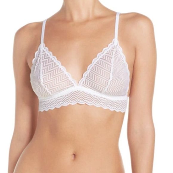 Cosabella Other - New Cosabella Italian Luxury Lace White Plunge Triangle Bralette Made in Italy